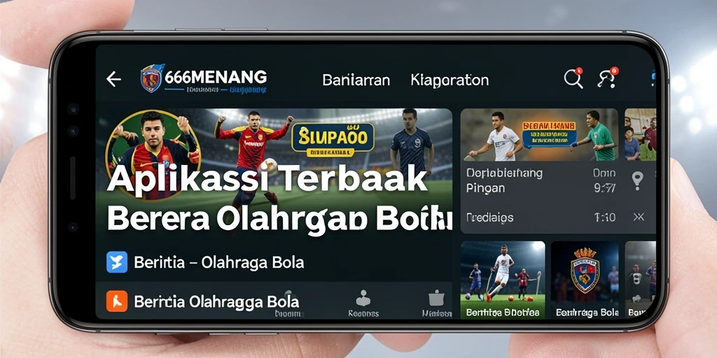 Antarmuka aplikasi 666MENANG dengan informasi terbaru olahraga bola.