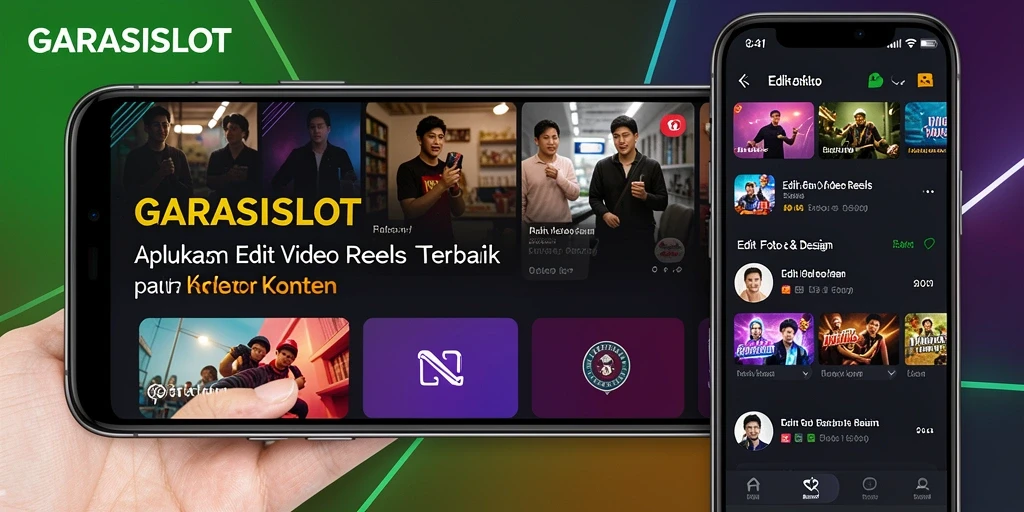 Tampilan antarmuka GARASISLOT saat mengedit Video Reels.