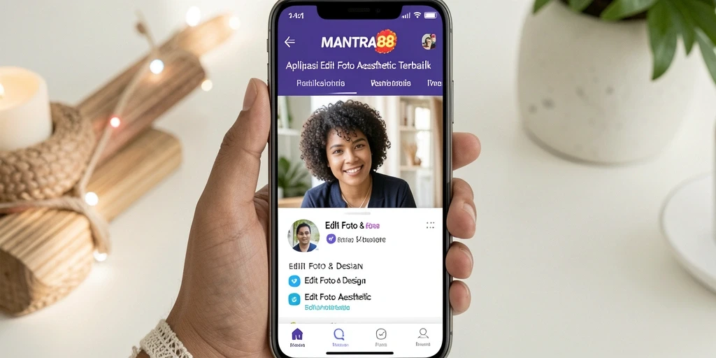 Antarmuka utama MANTRA88 yang menampilkan berbagai alat Edit Foto Aesthetic.