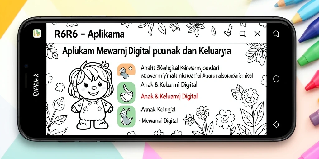 Tampilan antarmuka aplikasi R6R6 yang berwarna-warni dan menarik.