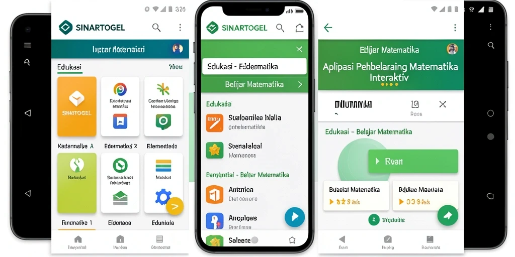 Tampilan antarmuka aplikas Belajar Matematika yang interaktif.