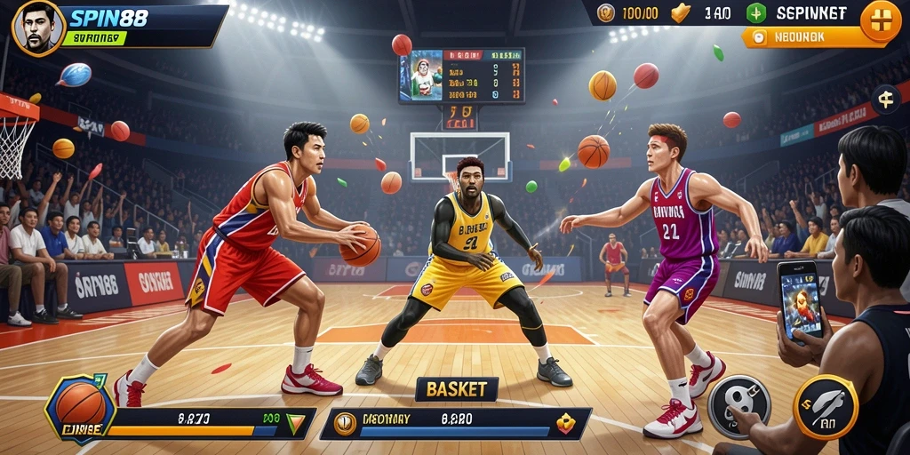 Tampilan antarmuka SPIN88 yang menarik dengan elemen Basket.